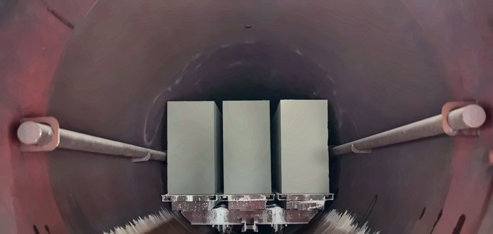 Cut cakes inside an autoclave