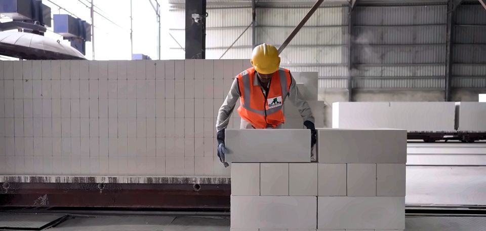 An operator separating finished AIWON blocks