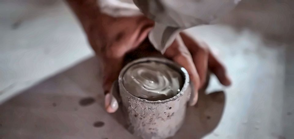 Spread test of the slurry